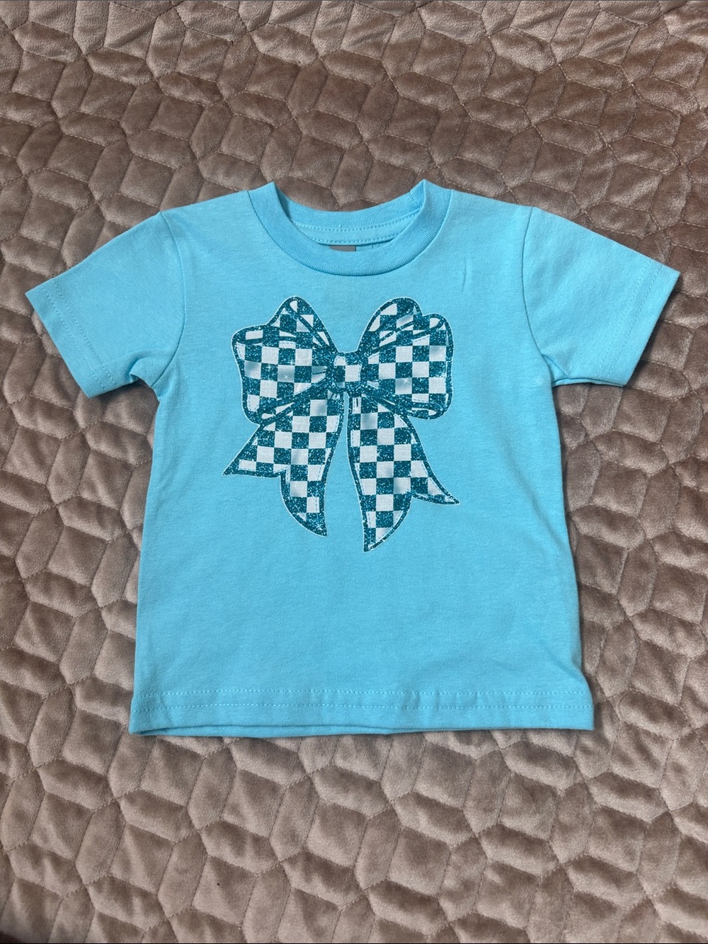 Infant Light Blue Bow Graphic Tee - Unbranded